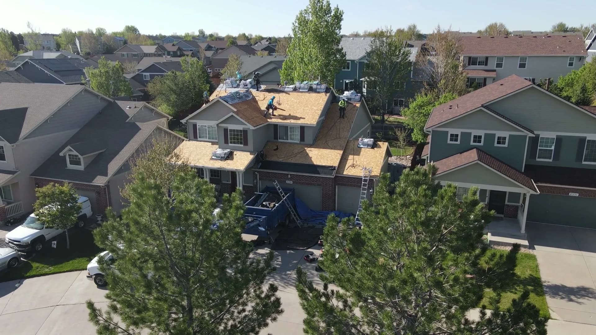 Re-roof in progress
